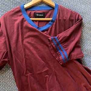 Vintage style Brixton T 
Burgundy and royal blue